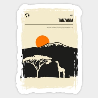 Tanzania Africa Book Cover Travel Poster Sticker